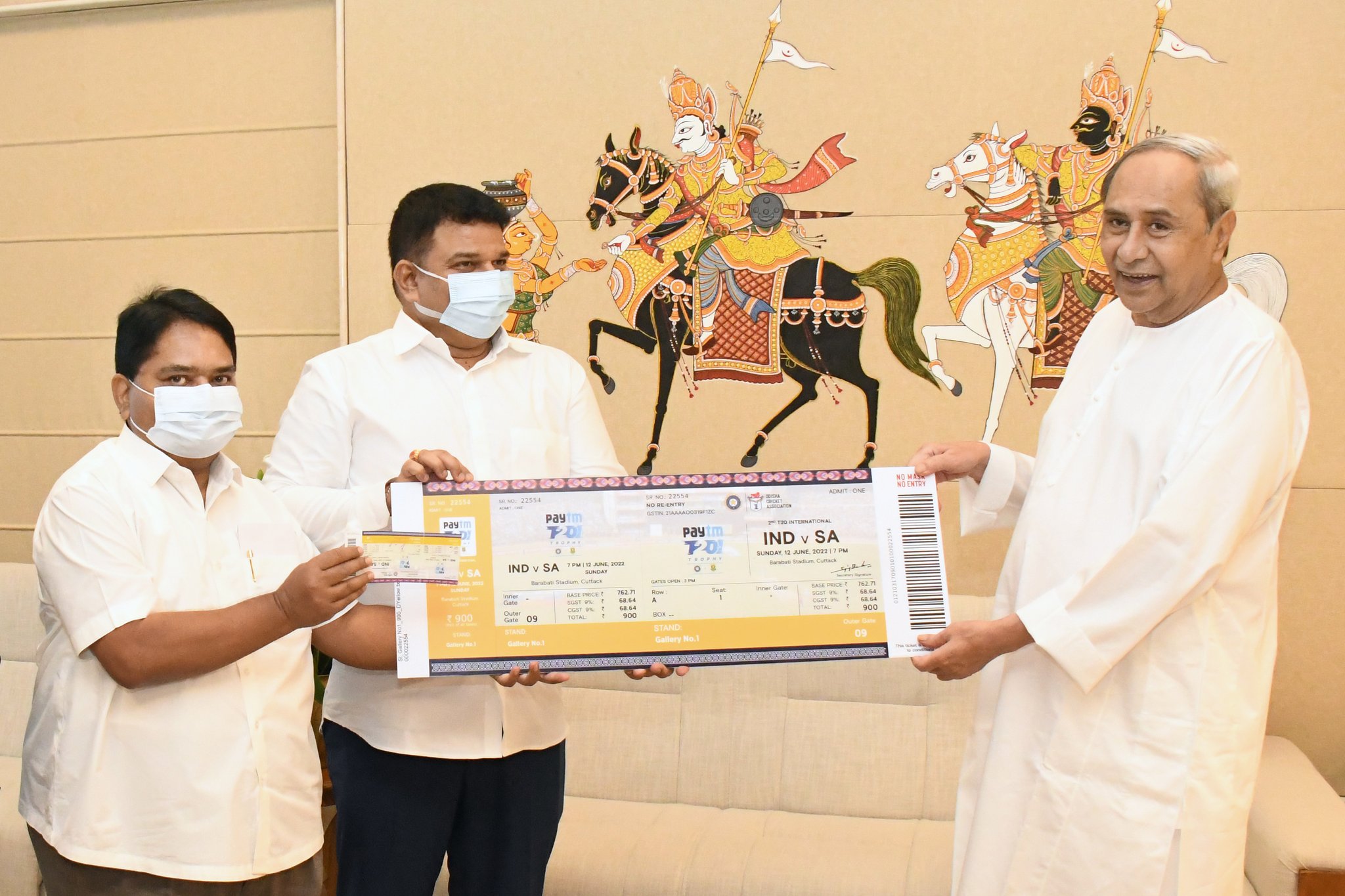 Cm purchased the first  ticket for  Indo south Africa T20 match  at Barabati