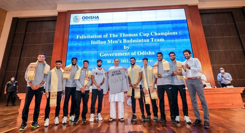 CM Felicitates Thomas Cup Champion 