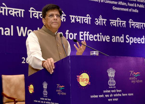 Digital media such as WhatsApp and e-mail can be used for speedy consumer complaint redressal: Piyush Goyal