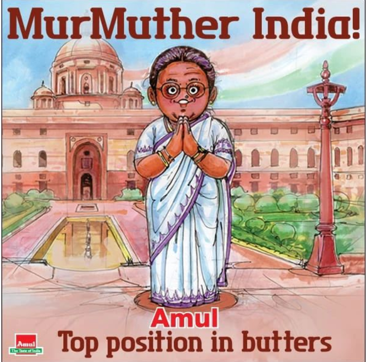 Amul welcomes President Droupadi Murmu with artistic doodle