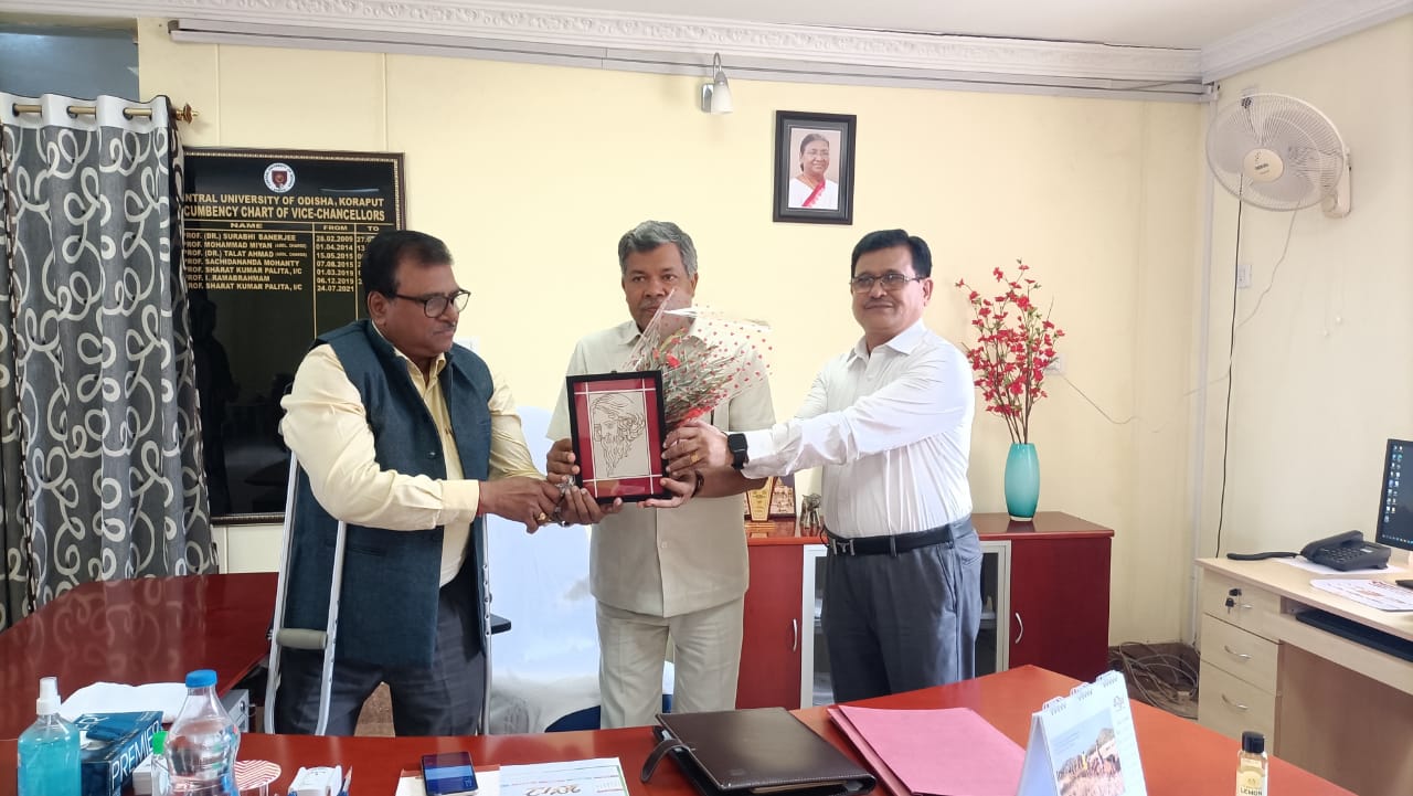 Newly appointed Odisha Central University VC Prof. Chakradhar Tripathi assumes office