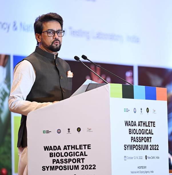 Anurag Singh Thakur addresses the inaugural session of three days’ “WADA Athlete Biological Passport Symposium- 2022”