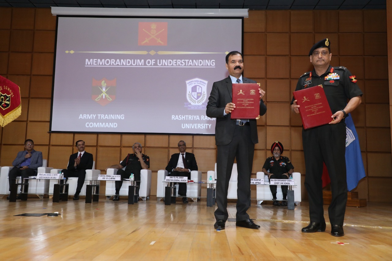 INDIAN ARMY SIGNS MOU WITH RASHTRIYA RAKSHA UNIVERSITY