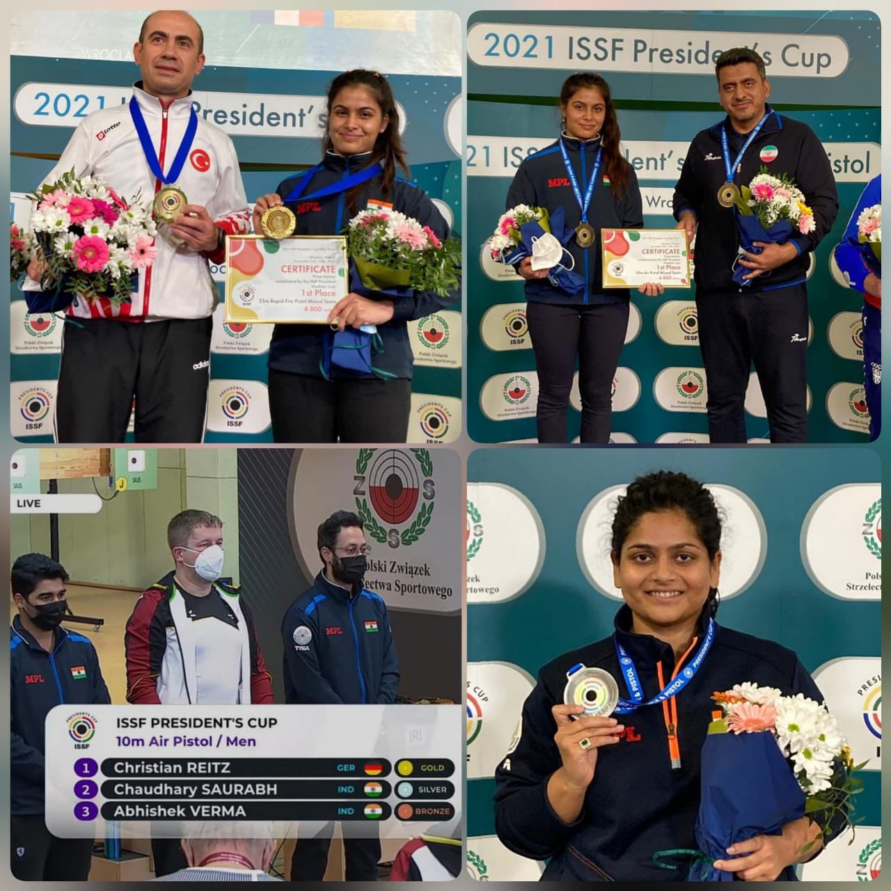 PM congratulates Manu Bhaker, Rahi Sarnobat, Saurabh Chaudhary and Abhishek Verma for winning medals at ISSF President’s Cup in Poland