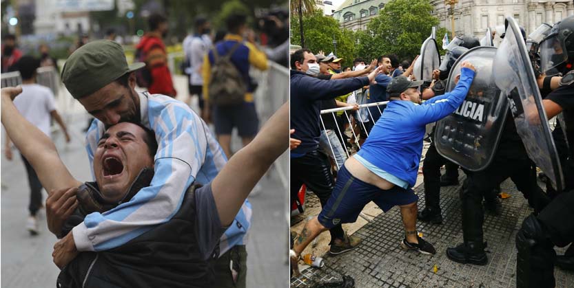 ମାରାଡୋନାଙ୍କୁ ଶ୍ରଦ୍ଧାଞ୍ଜଳି ବେଳେ ପୁଲିସ ପିଟିଲା, କାହିଁକି ଜାଣନ୍ତୁ