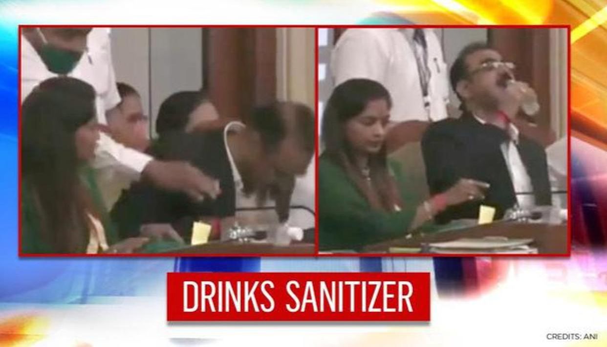 ପାଣିଭାବି ସାନିଟାଇଜର ପିଇଦେଲେ