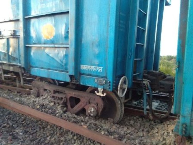 Goods train derail at Sukru station near Koraput