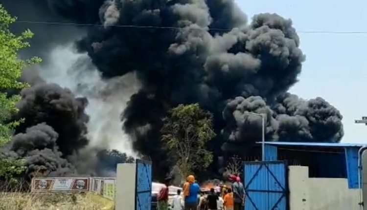 Major Fire Breaks Out At PVC Pipes Warehouse In Sambalpur