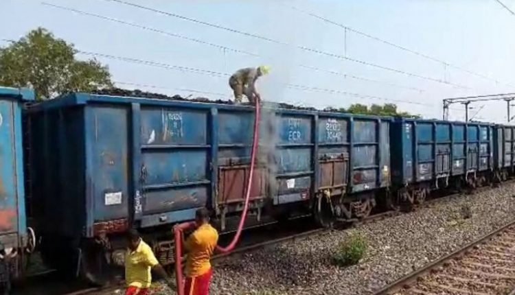 Coal-laden goods train catches fire in Cuttack