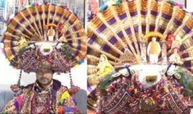 ରାମ ମନ୍ଦିର, ମୋଦୀ ଓ ଚନ୍ଦ୍ରଯାନ-୩ର ଥିମ ରହିଛି ୩କିଲୋର ମୁକୁଟରେ